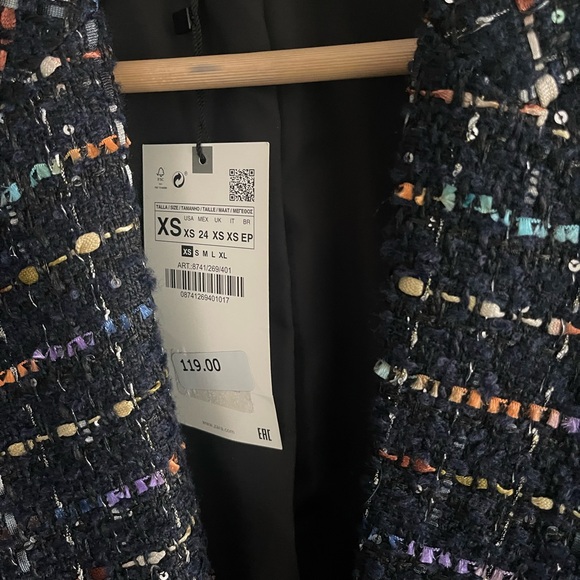 Zara Multicolored Textured Blazer - Picture 2 of 3